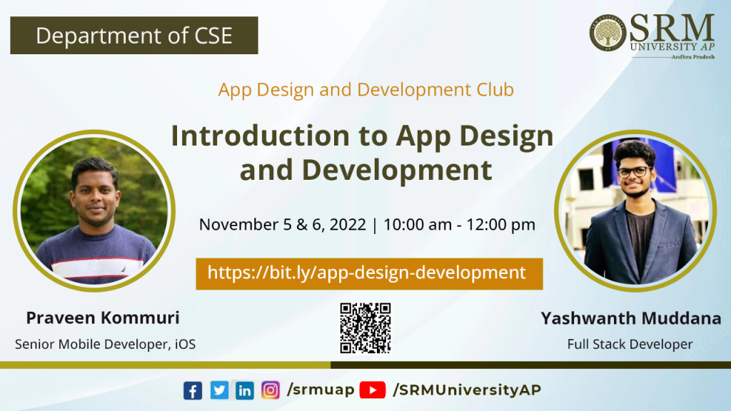 The App Design and Development Club in association with the Department of Computer Science and Engineering is organisApp Design and Development"