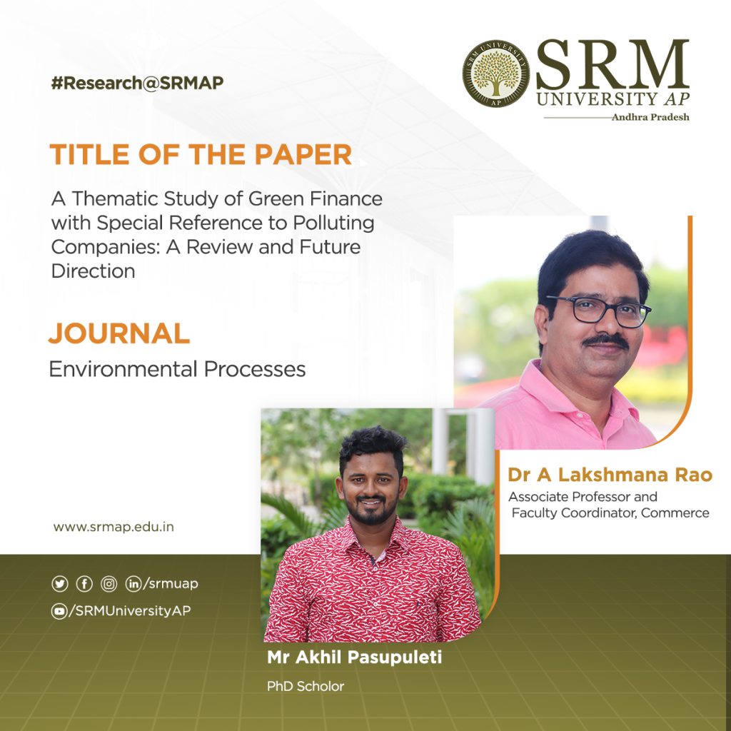 A Thematic study on Green Finance, SRM University- AP