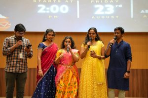 students prerforming on the occasion of Janmashtami